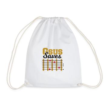 Gsus Saves - Guitar - Drawstring Bag - white - Front