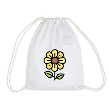 Gelbe Blume Geschenk Idee - Turnbeutel - Weiß - Vorne