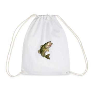 Bass in dynamic jump - Drawstring Bag - white - Front
