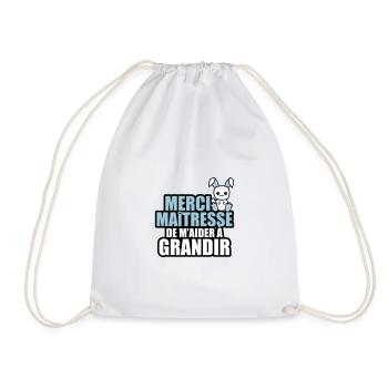 merci maîtresse de m'aider à grandir - Sac de sport léger - blanc - Devant