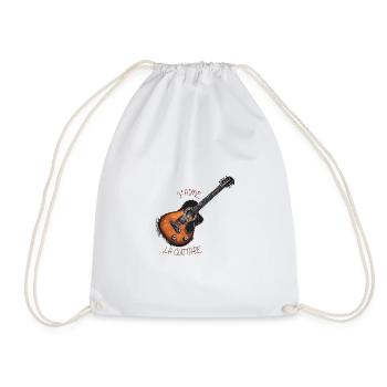 I love the guitar - Drawstring Bag - white - Front