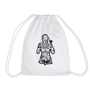 Fille de tatouage - Pour le capot Karlsruhe - pour - Sac de sport léger - blanc - Devant