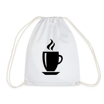 Kaffee Tasse - Turnbeutel - Weiß - Vorne