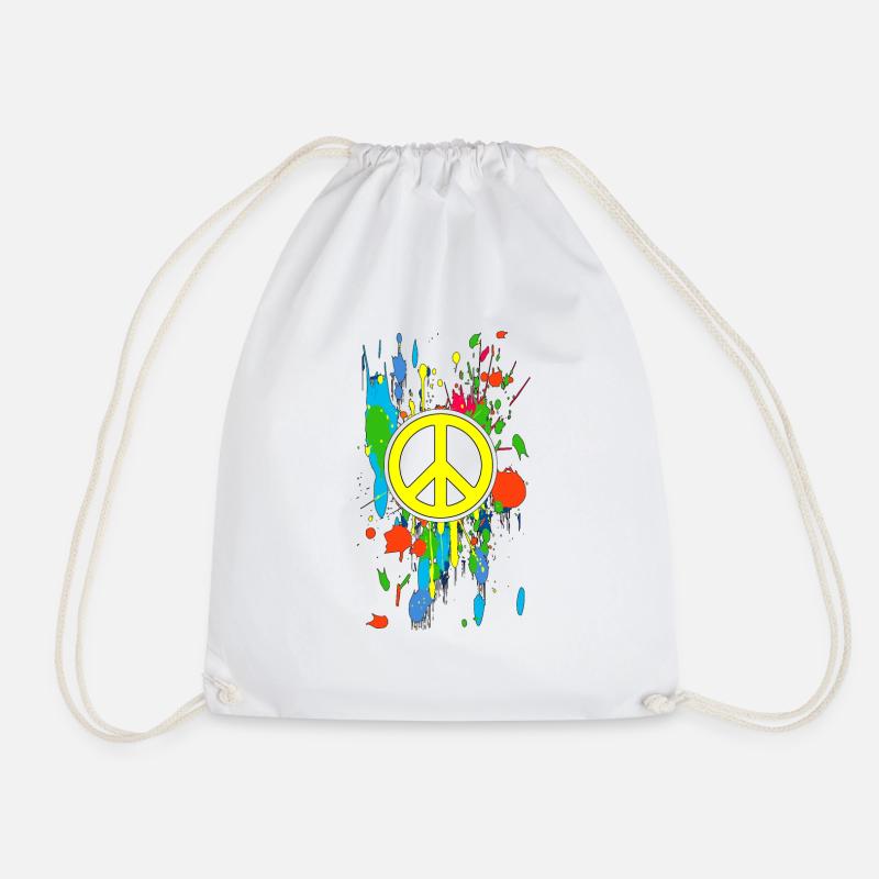 peace symbol 5 - Sac de sport léger - blanc