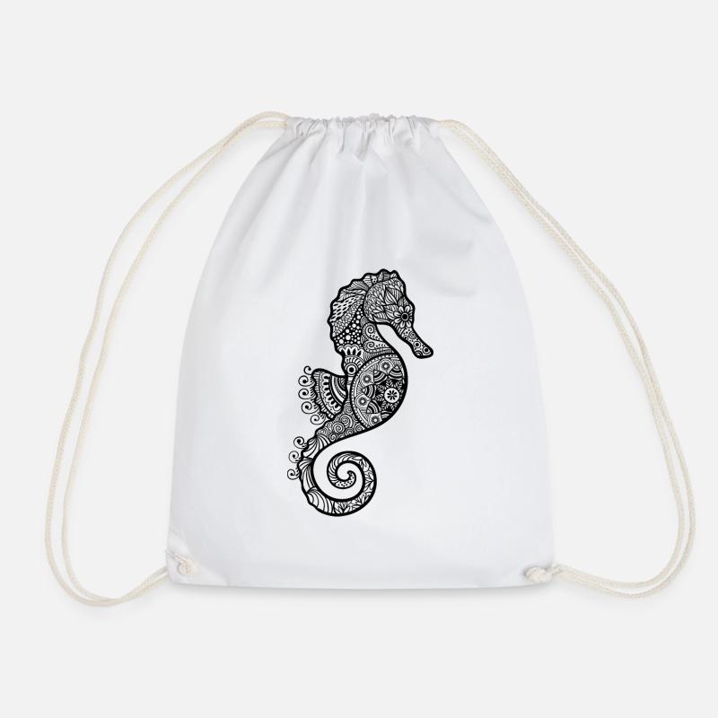 Sea horse - Drawstring Bag - white