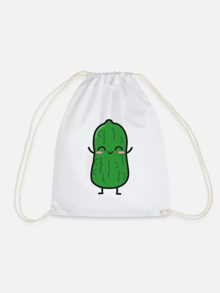 Saure Gurke Lustig Kawaii - Turnbeutel - Weiß