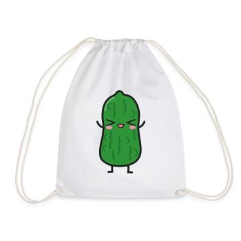 Saure Gurke Lustig Kawaii - Turnbeutel - Weiß - Vorne