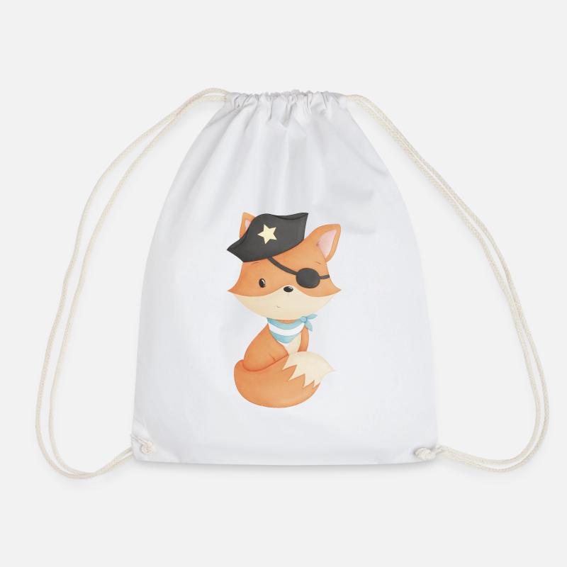 Fuchs als Pirat - Turnbeutel - Weiß