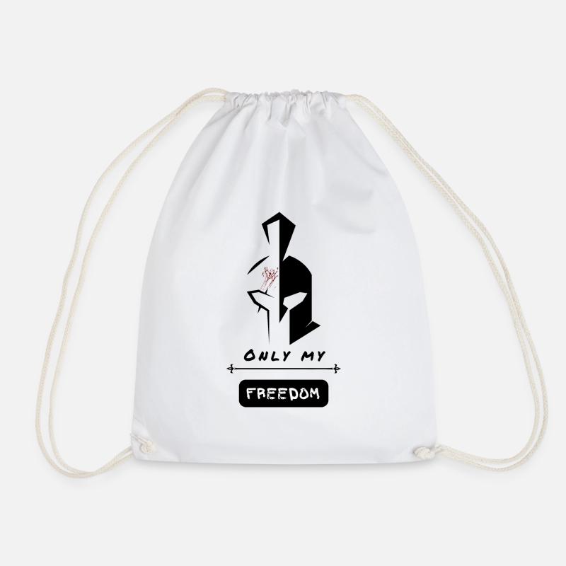 Be a warrior and stay free - Drawstring Bag - white