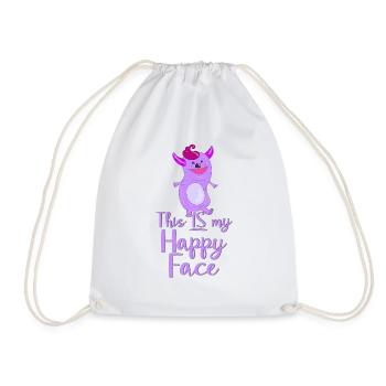 Angry face face cartoon happy face cartoon - Drawstring Bag - white - Front