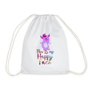 Angry face face cartoon happy face cartoon - Drawstring Bag - white - Front