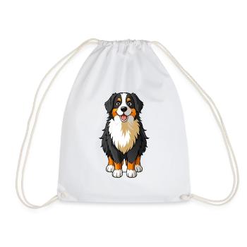 Gentle Bernese Mountain Dog Art on Toaster - Drawstring Bag - white - Front