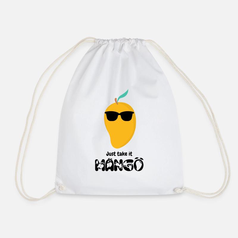 Just take it Mango - Black Edition - Drawstring Bag - white