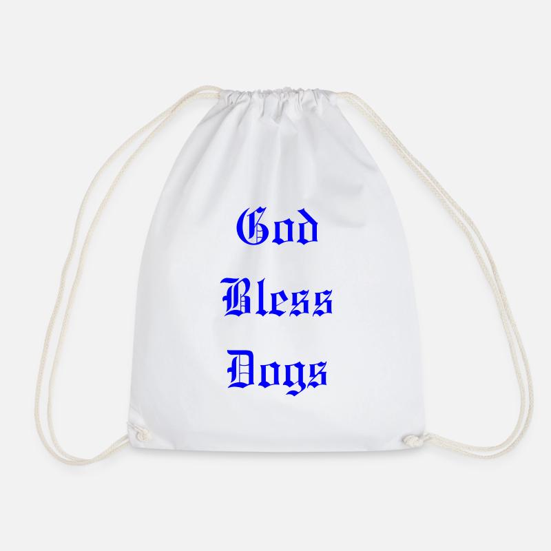 GodBlessDogs - Drawstring Bag - white