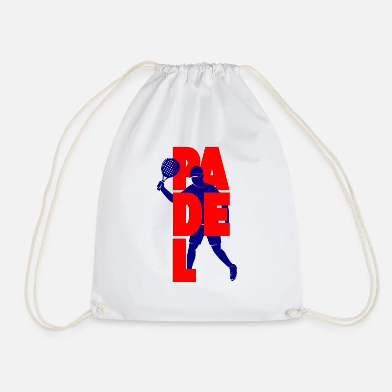 Padel Tennis Graphic Design - Drawstring Bag - white