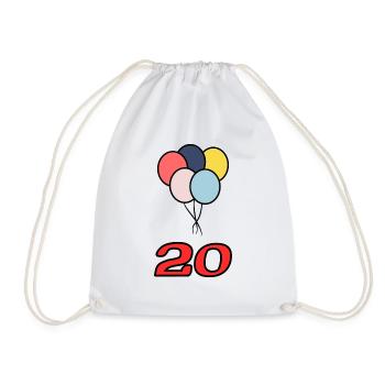 20. 20 YEARS. 20th ANNIVERSARY. 20 YEARS ANNIVERSARY. - Drawstring Bag - white - Front