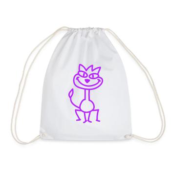 Pretty Cat Looking Happy Cheerful Smiling - Drawstring Bag - white - Front