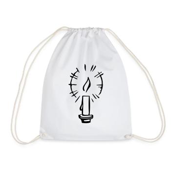Candle - Drawstring Bag - white - Front