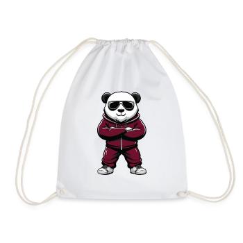 Bande dessinée cool panda - Sac de sport léger - blanc - Devant
