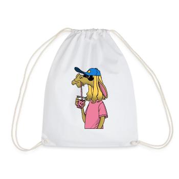 Chilled Llama - Drawstring Bag - white - Front