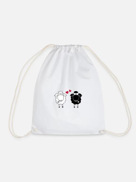 Maehmuhry sheep heart - Drawstring Bag - white