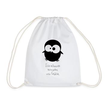 Un hibou / / Je pourrais vomir avec bonheur. - Sac de sport léger - blanc - Devant
