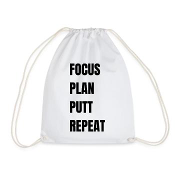 Golf Focus Plan Putt Repeat - Turnbeutel - Weiß - Vorne