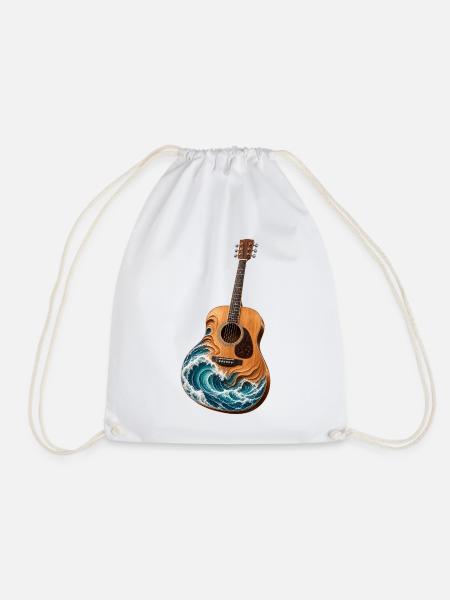 Ocean Wave Gitarre - Turnbeutel - Weiß