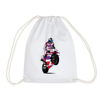 Motorcycle Racing - Superbike - Drawstring Bag - white - Front