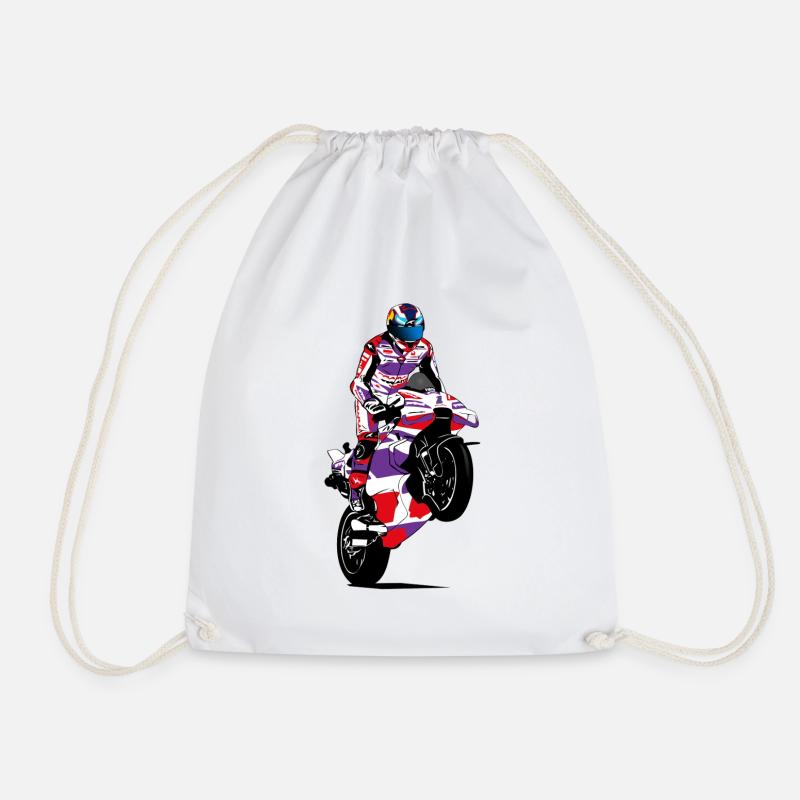 Motorcycle Racing - Superbike - Drawstring Bag - white