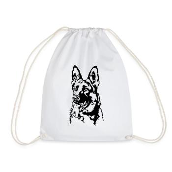 German Shepherd Dogs Portrait Dog Wilsigns - Drawstring Bag - white - Front