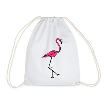 flamingo - Drawstring Bag - white - Front