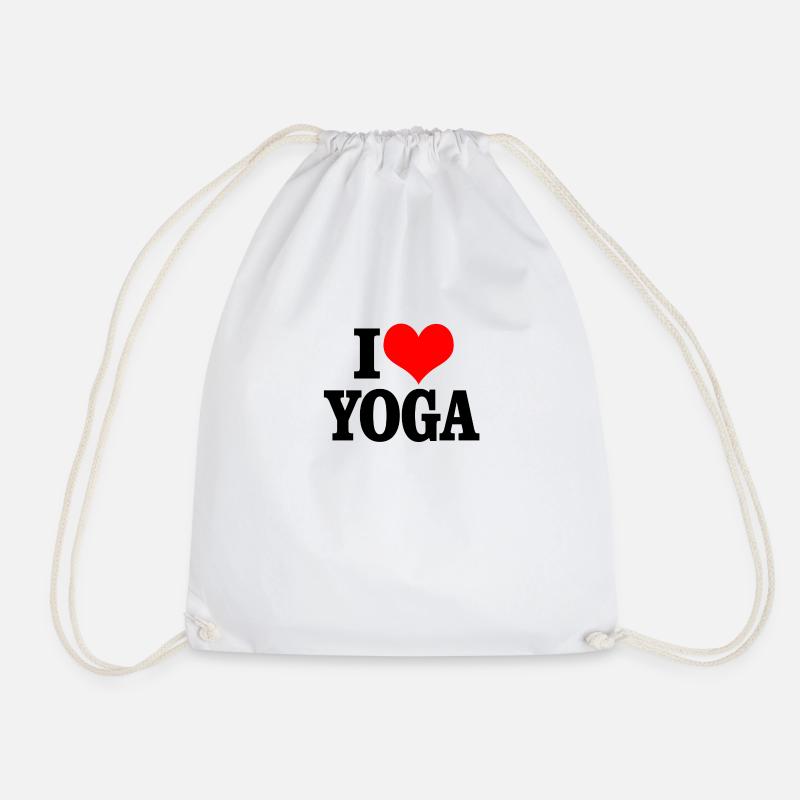 I love yoga - Drawstring Bag - white