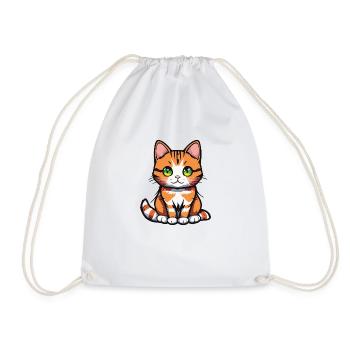 katze gruene augen - Turnbeutel - Weiß - Vorne