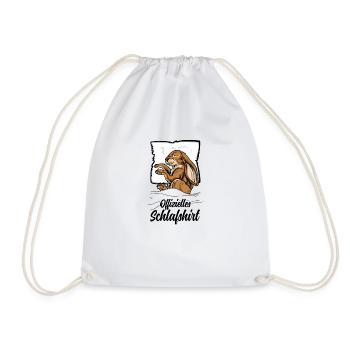 Offizielles Schlafshirt Hase Kaninchen Schlafanzug - Turnbeutel - Weiß - Vorne
