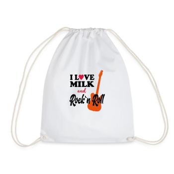 Anniversaire de bébé enfant disant lait rockn roll musique - Sac de sport léger - blanc - Devant
