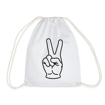 Signe de paix drôle 2 ans 2ème anniversaire cadeau - Sac de sport léger - blanc - Devant