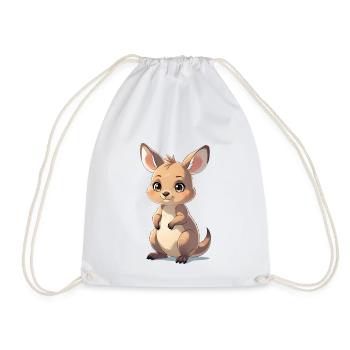 Baby Kangaroo - Drawstring Bag - white - Front