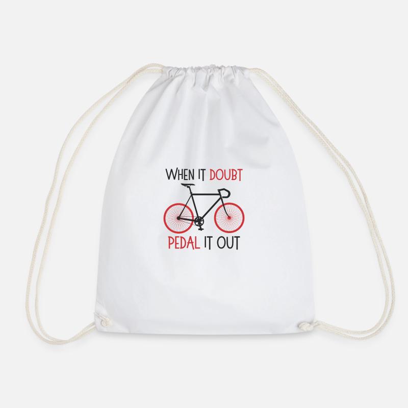 When it doubt, pedal it out - Turnbeutel - Weiß