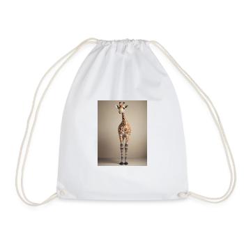Girafe aux chaussettes colorées - Sac de sport léger - blanc - Devant