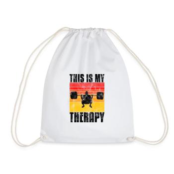 This is my therapy Bodybuilding Bodybuilder GYM - Drawstring Bag - white - Front