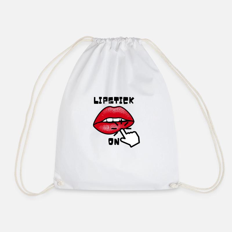 Lippenstift Klick Comic Geschenkidee Lippe - Turnbeutel - Weiß