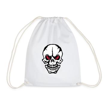 death head skull head look wicked dead 1 - Drawstring Bag - white - Front