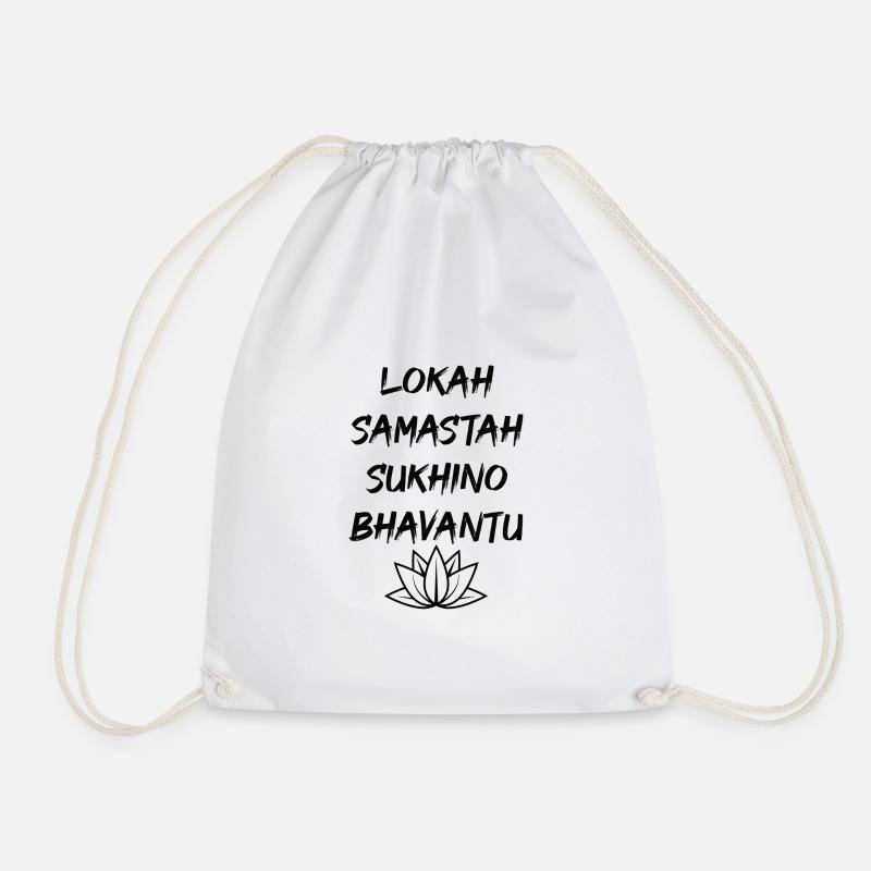 Lokah Samastah Sukhino Bhanvantu Mantra - Turnbeutel - Weiß