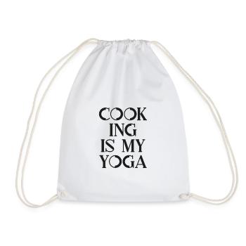 Cook ing is my Yoga - B&W - Turnbeutel - Weiß - Vorne