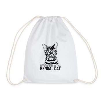 Bengal La vie de chat est meilleure Chats de chat Wilsigns - Sac de sport léger - blanc - Devant