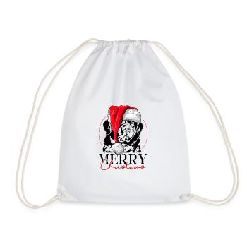 Santa NEWFOUNDLAND Merry Christmas Dogs Wilsigns - Drawstring Bag - white - Front