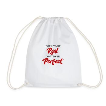 Retour à vue d’ensemble du design Né pour être réel, pas t - Sac de sport léger - blanc - Devant
