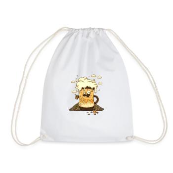Dessin animé de tasse de bière drôle - Sac de sport léger - blanc - Devant
