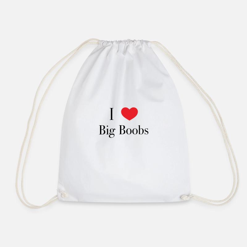 I ❤️ Big Boobs - Drawstring Bag - white